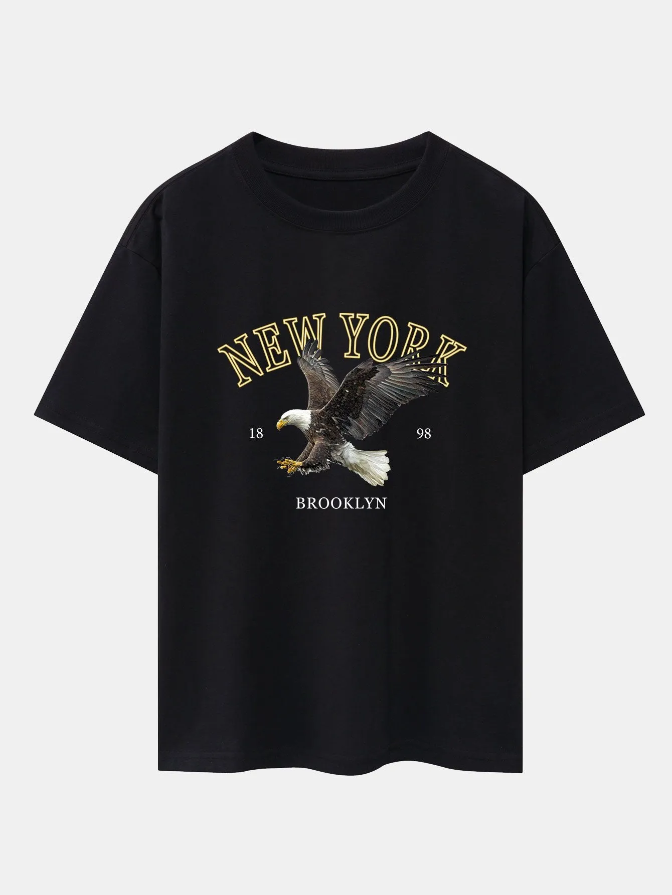 New York Eagle Print Heavy Weight Oversize T-Shirt sold by Hoooyi product image thumbnail 2