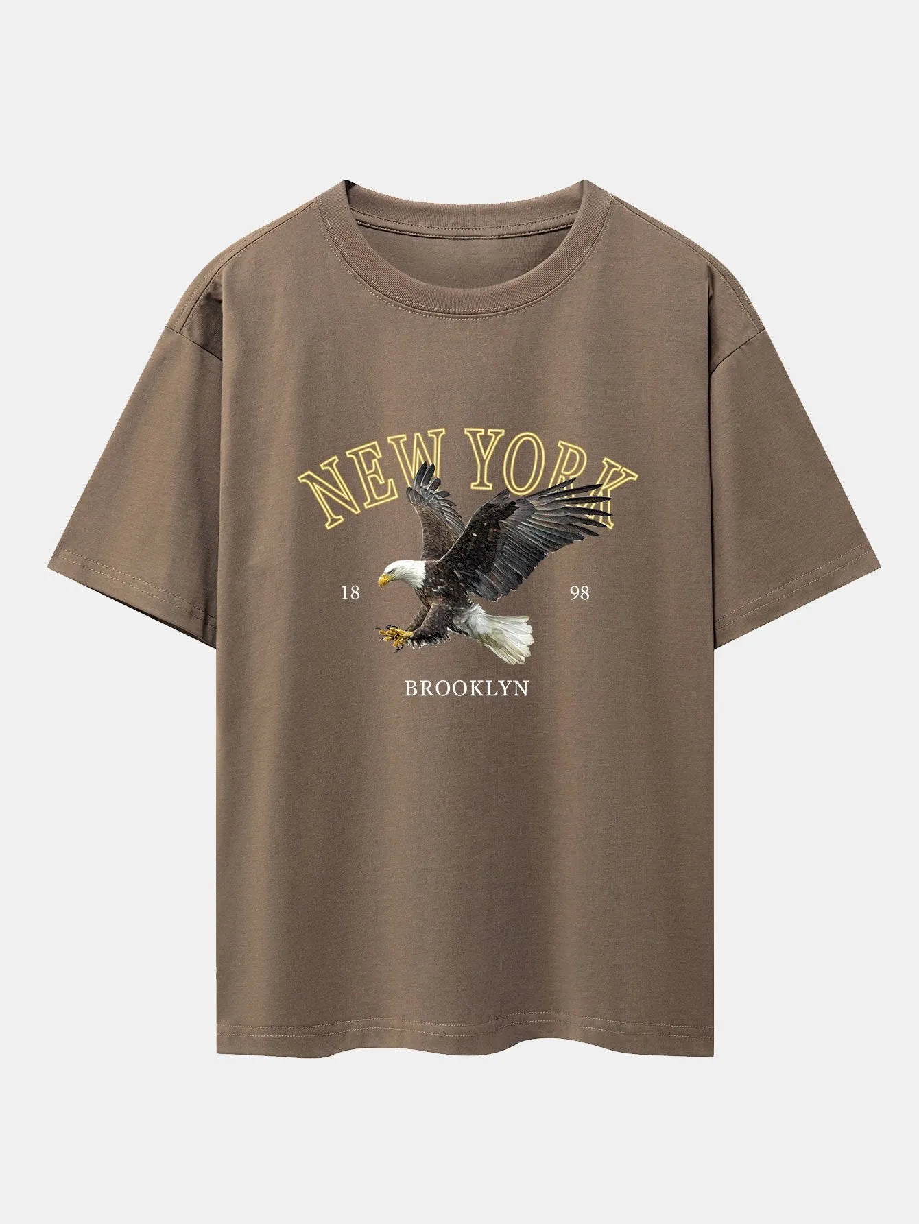 New York Eagle Print Heavy Weight Oversize T-Shirt sold by Hoooyi