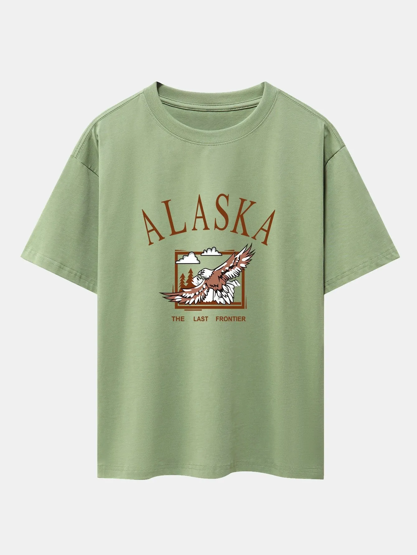 Alaskan Eagle Print Heavy Weight Oversize T-Shirt sold by Hoooyi product image thumbnail 2