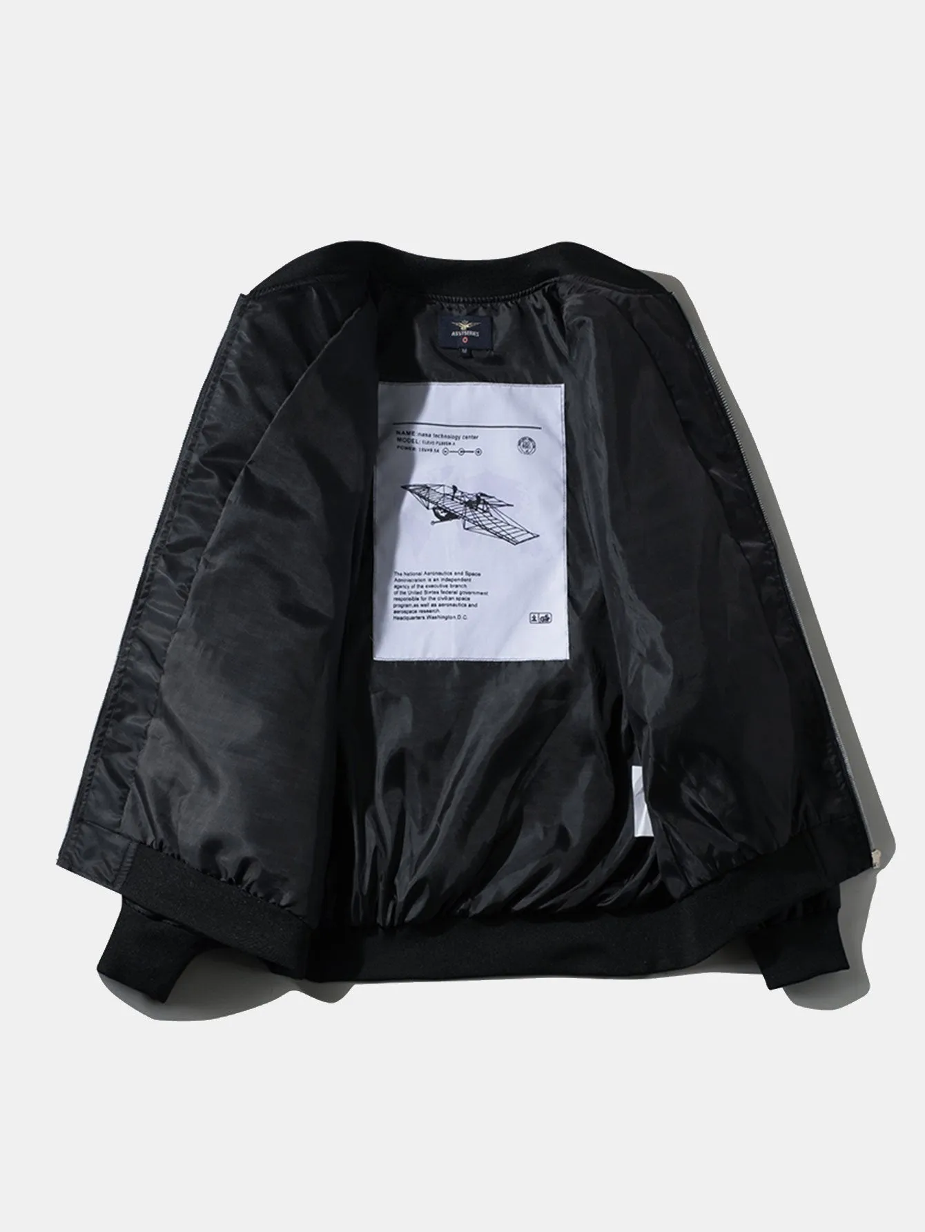 Oversized NASA Print Bomber Jacket sold by Hoooyi product image thumbnail 4