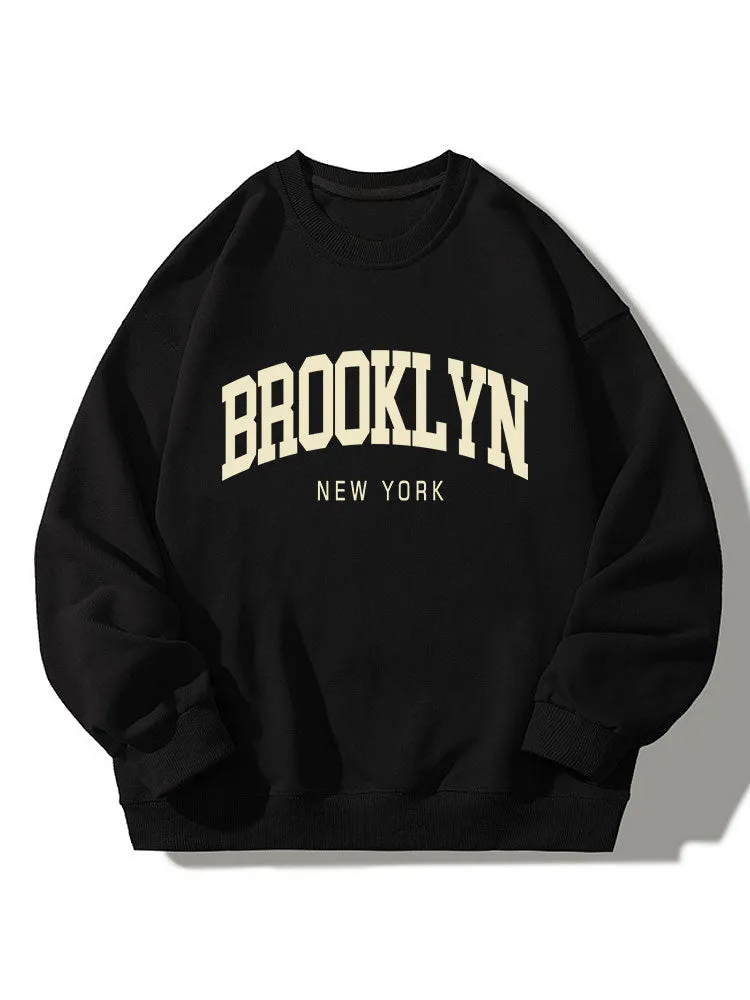 Brooklyn Print Relaxed Sweatshirt sold by Hoooyi product image thumbnail 3