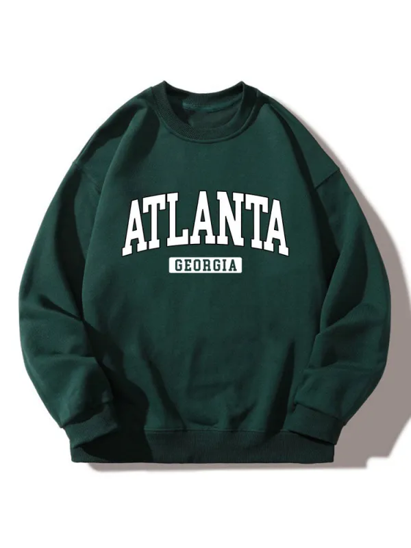 Atlanta Print Relaxed Sweatshirt sold by Hoooyi
