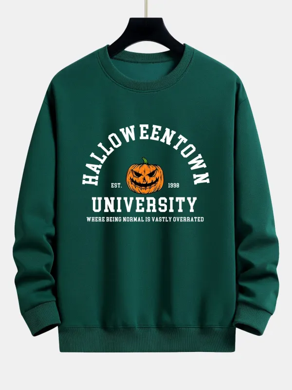 Halloweentown Pumpkin Print Relaxed Sweatshirt sold by Hoooyi