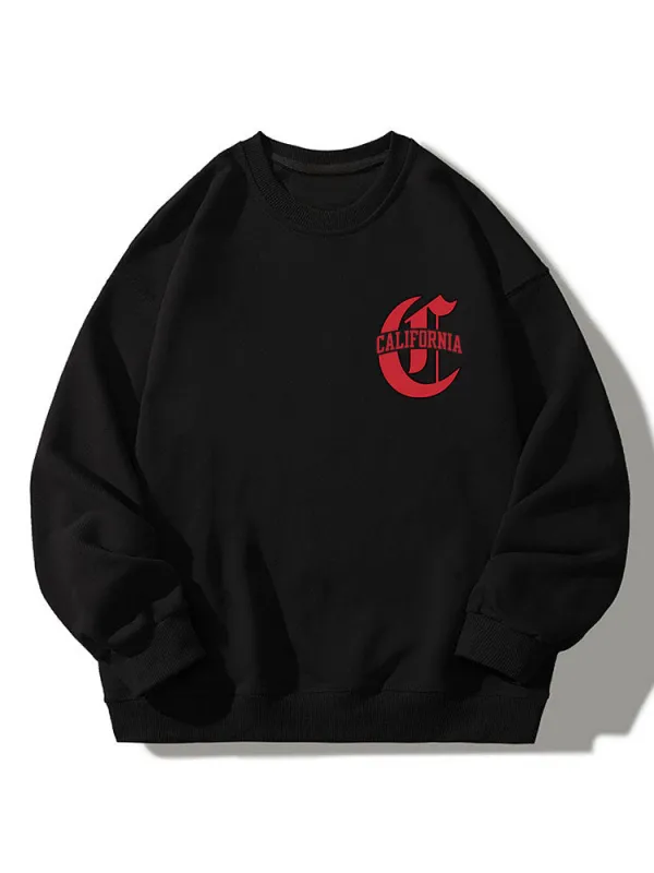 C California Print Relaxed Sweatshirt sold by Hoooyi