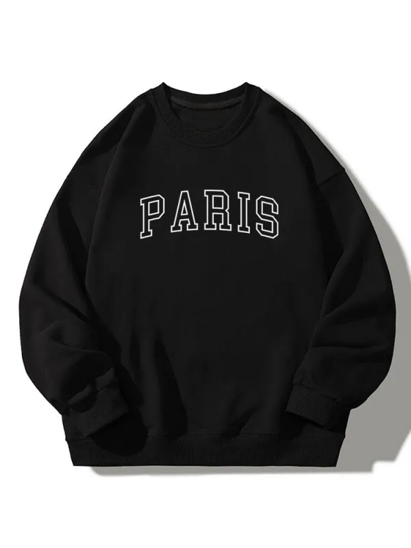 Paris Print Relaxed Sweatshirt sold by Hoooyi