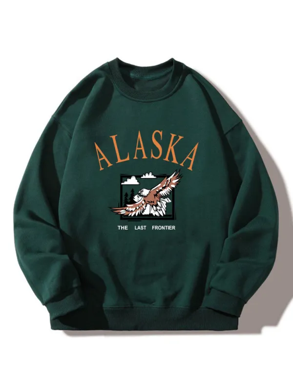 Alaska Eagle Print Relaxed Sweatshirt sold by Hoooyi