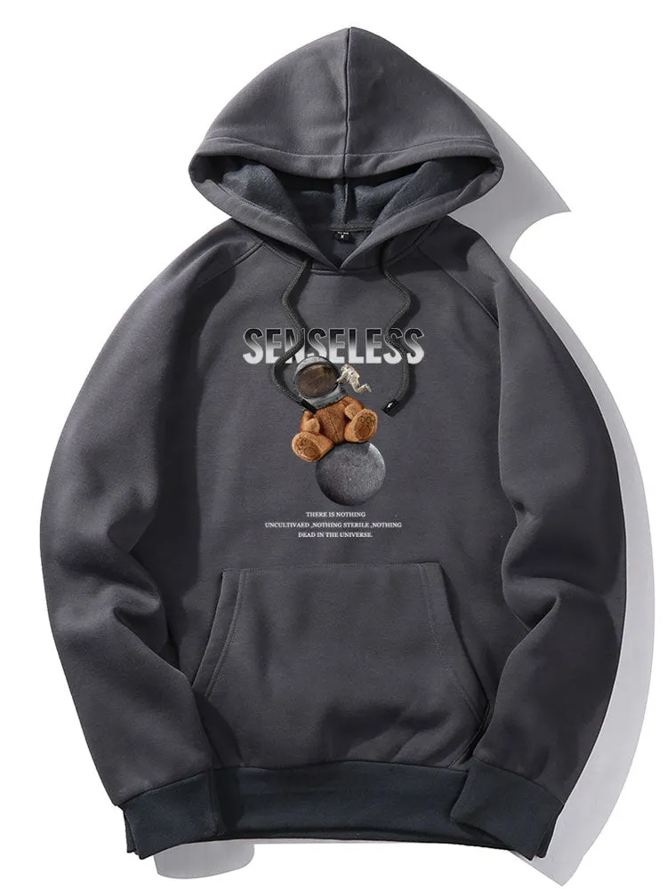 Space Bear Print Hoodie sold by Hoooyi product image thumbnail 3