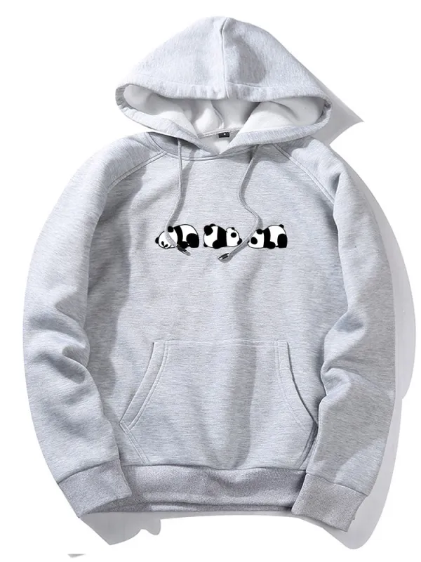 Rolling Panda Print Hoodie made by Hoooyi