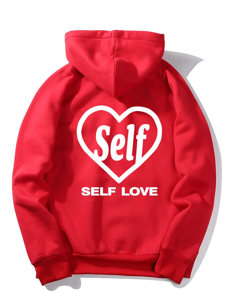 Self Love Slogan Print Hoodie sold by Hoooyi product image thumbnail 2