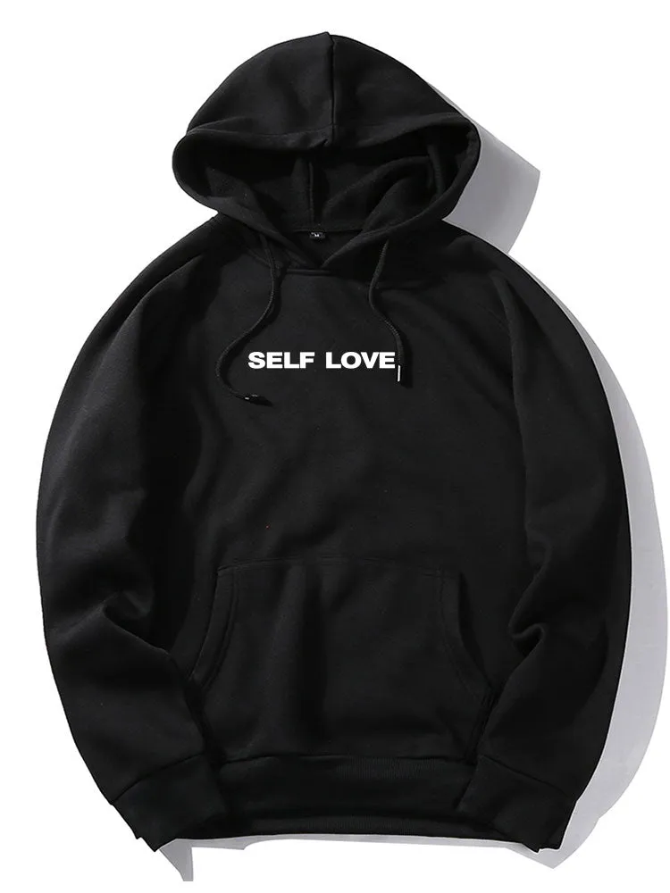 Self Love Slogan Print Hoodie sold by Hoooyi product image thumbnail 3