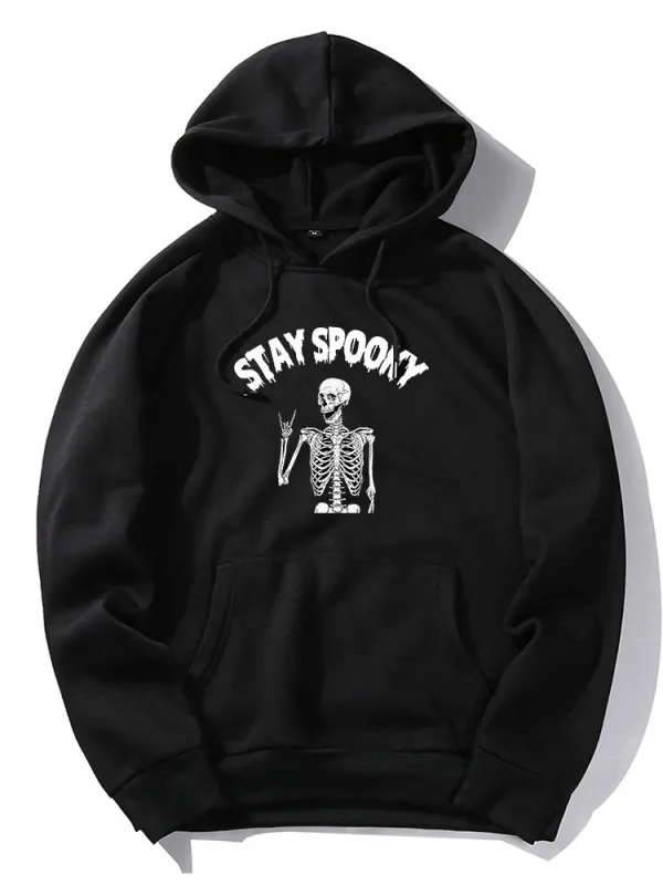 Halloween Skeleton Print Hoodie made by Hoooyi