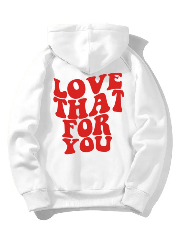 Letter Back Print Hoodie sold by Hoooyi