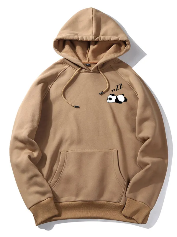 Lazy Panda Print Hoodie made by Hoooyi