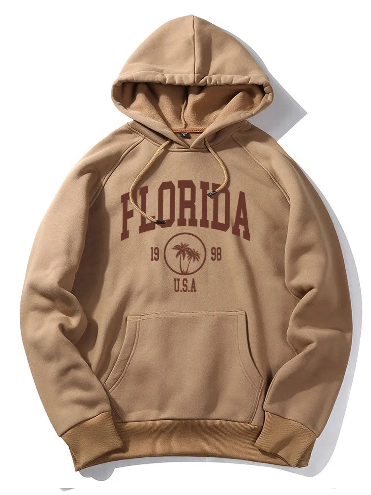 Florida Palm Tree Print Hoodie sold by Hoooyi
