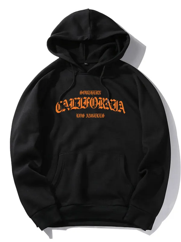 California Letter Print Hoodie made by Hoooyi