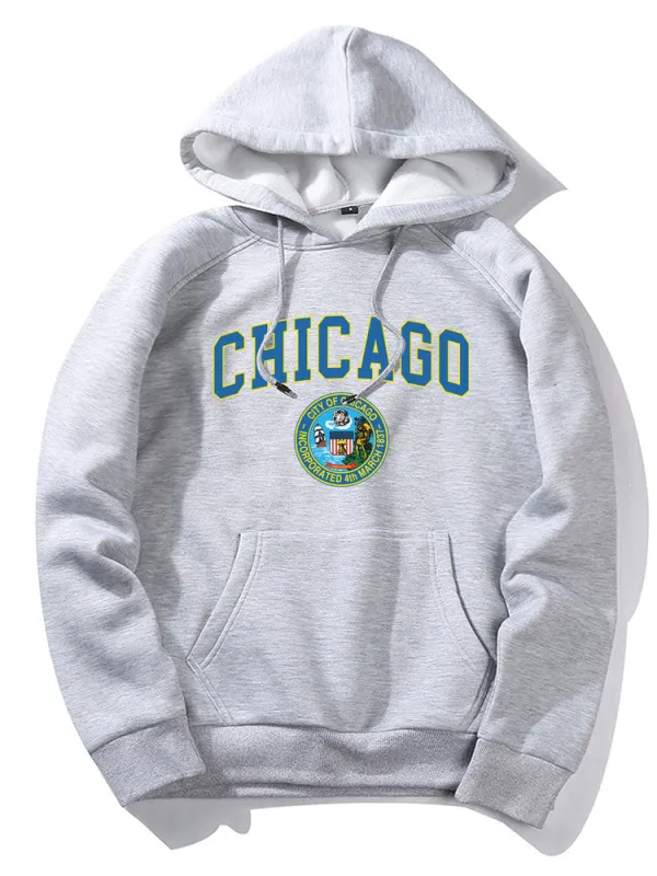 Chicago Print Hoodie made by Hoooyi