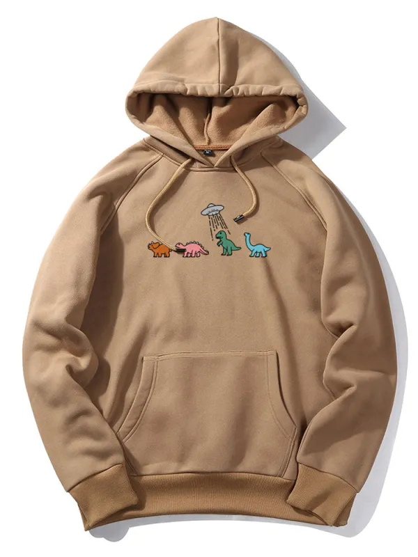 Cartoon Dinosaur Print Hoodie made by Hoooyi