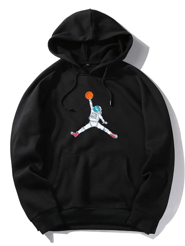 Basketball Astronaut Print Hoodie made by Hoooyi
