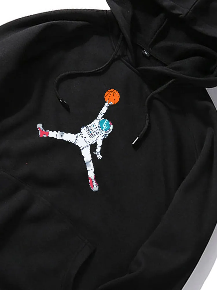 Basketball Astronaut Print Hoodie sold by Hoooyi product image thumbnail 2