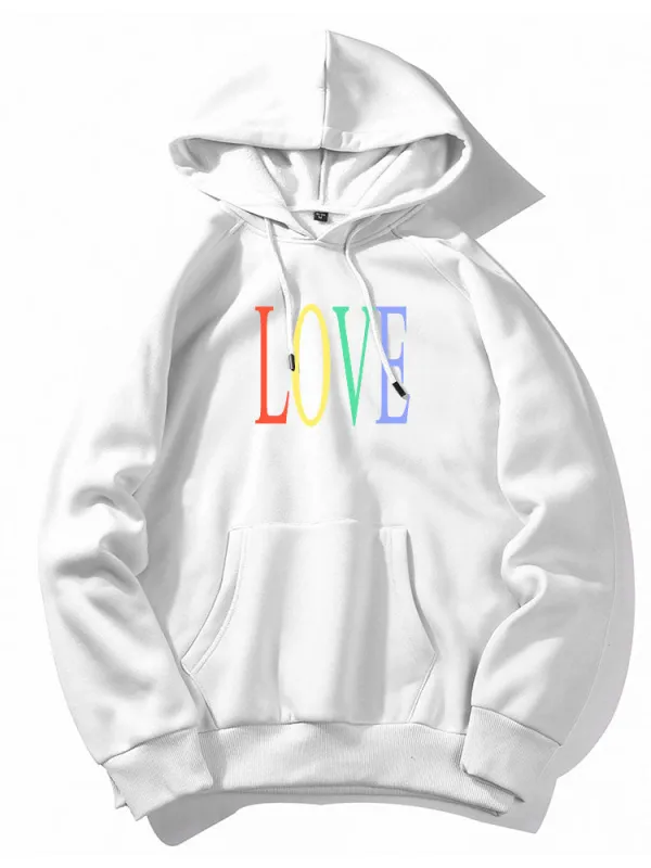 Colorful Love Print Hoodie sold by Hoooyi