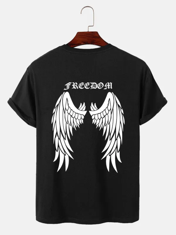 Wings Back Print T-Shirt sold by Hoooyi