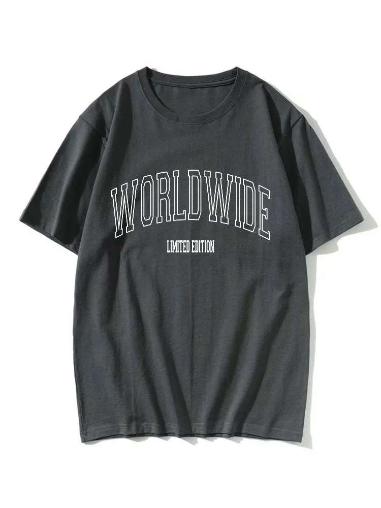Worldwide Letter Print T-Shirt sold by Hoooyi product image thumbnail 3