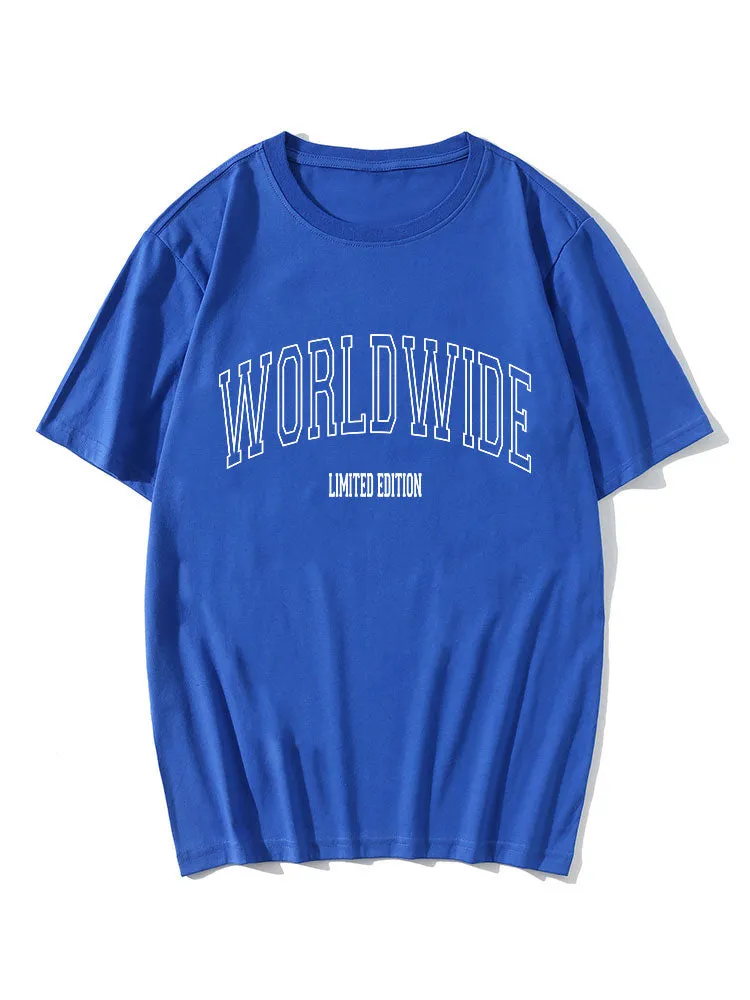 Worldwide Letter Print T-Shirt sold by Hoooyi product image thumbnail 4