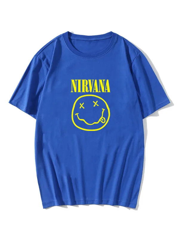 Smiley Letter Print T-Shirt sold by Hoooyi