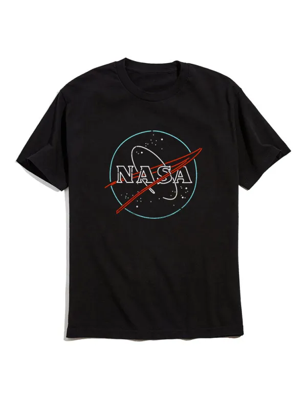 Space Explore Graphic Short Sleeve T-Shirts sold by Hoooyi