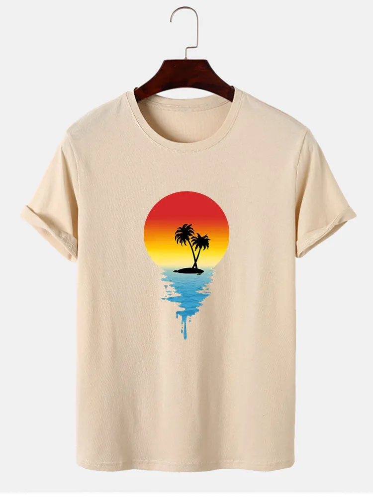 Sea Palm Tree Print T-Shirt sold by Hoooyi product image thumbnail 4
