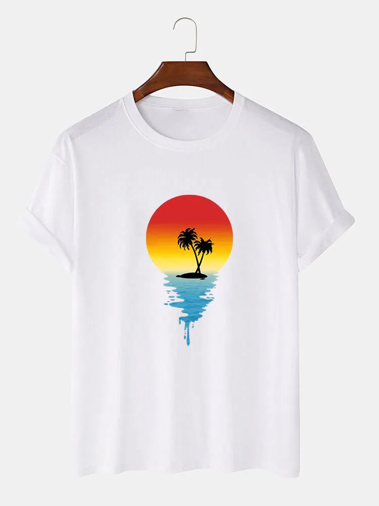 Sea Palm Tree Print T-Shirt sold by Hoooyi