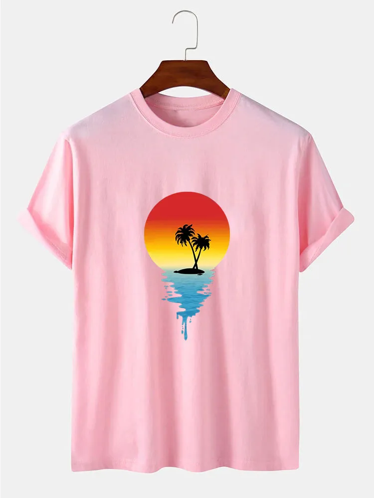 Sea Palm Tree Print T-Shirt sold by Hoooyi product image thumbnail 2