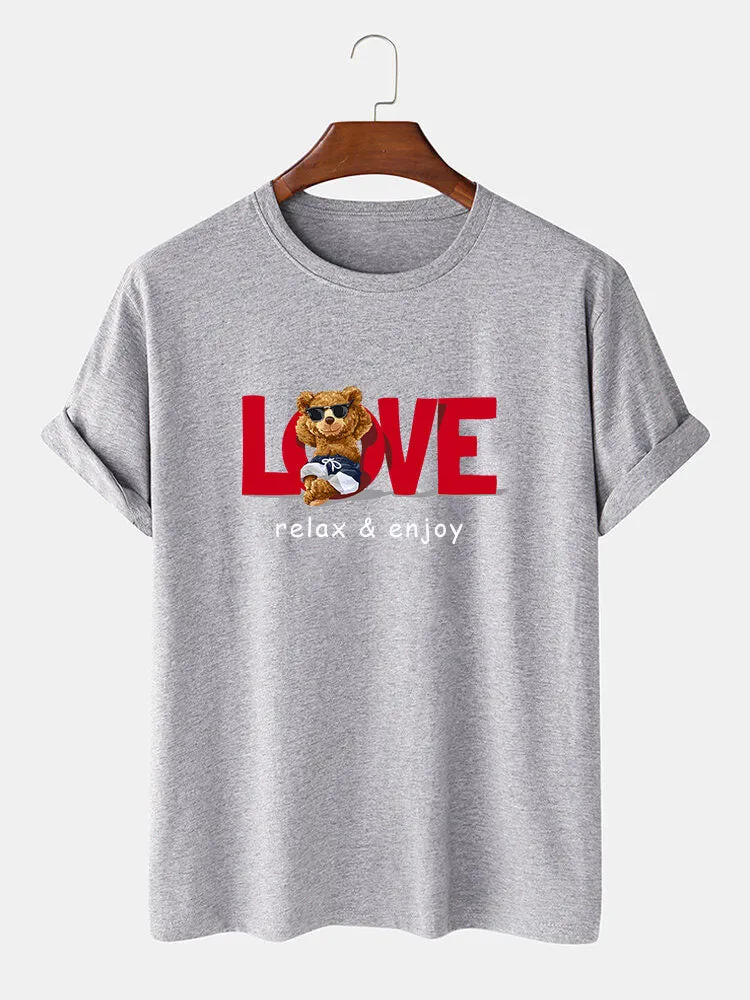 Relax Bear Print T-Shirt sold by Hoooyi product image thumbnail 5