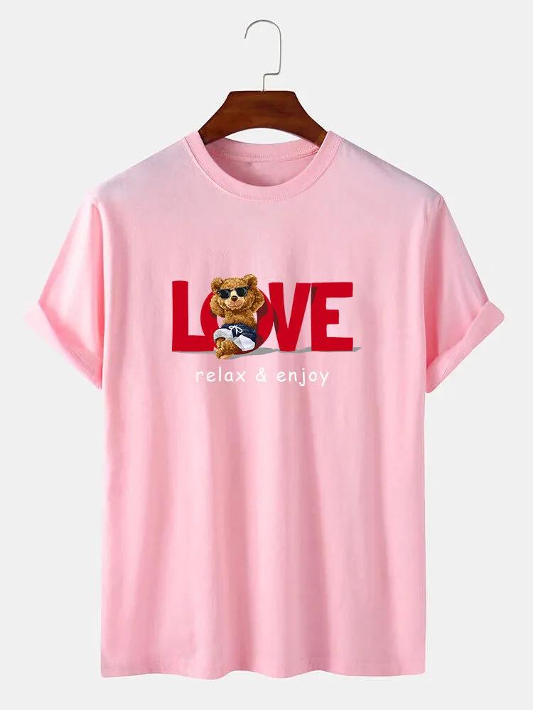Relax Bear Print T-Shirt sold by Hoooyi product image thumbnail 3