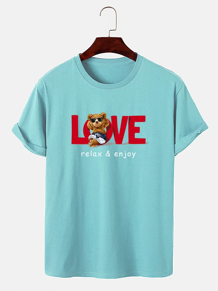 Relax Bear Print T-Shirt sold by Hoooyi product image thumbnail 2