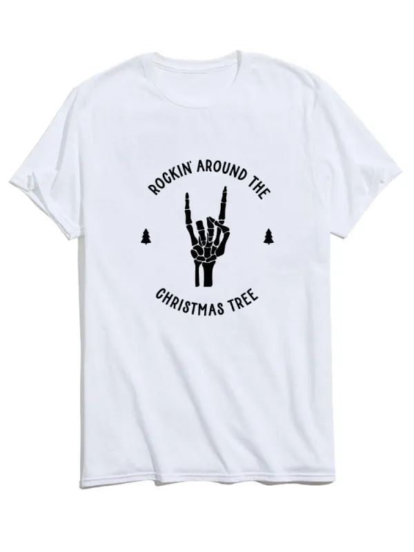Rockin Around The Christmas Print Tree T-shirts sold by Hoooyi