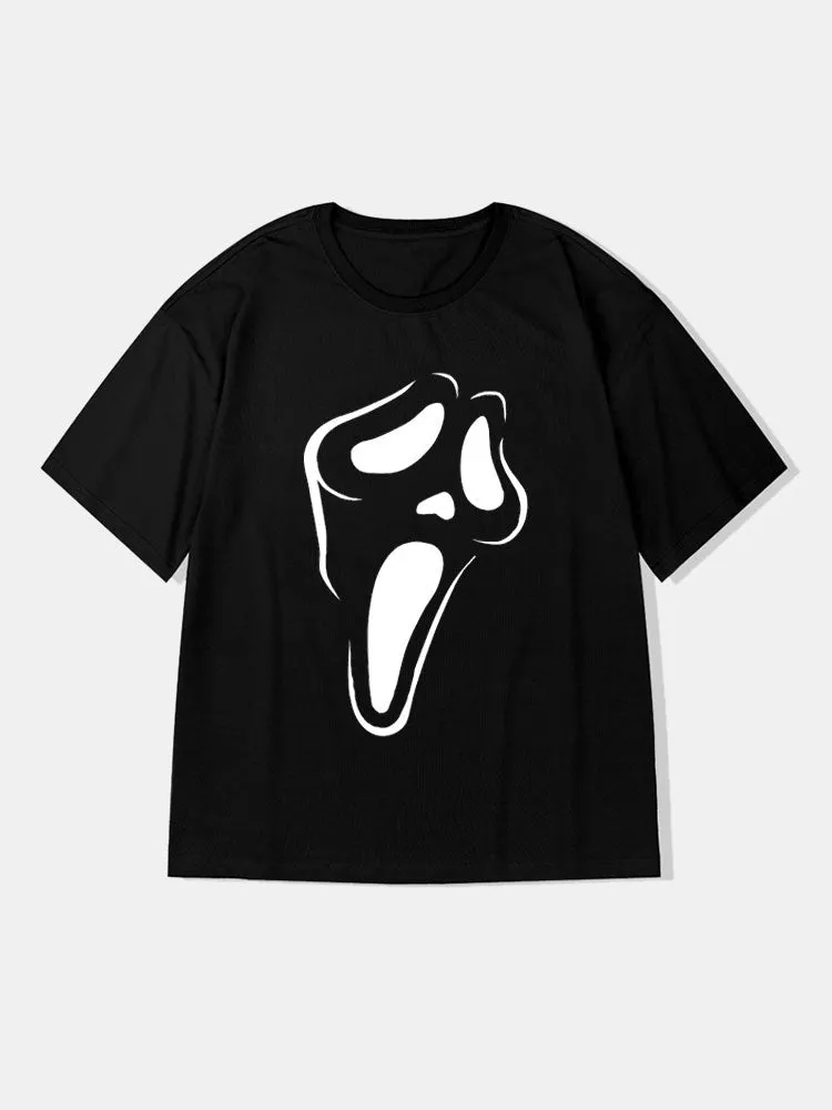 Scared Ghost Face Graphic T-Shirts sold by Hoooyi product image thumbnail 2