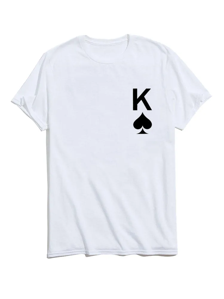 Poker Spades Graphic Crew Neck T-Shirts sold by Hoooyi product image thumbnail 3