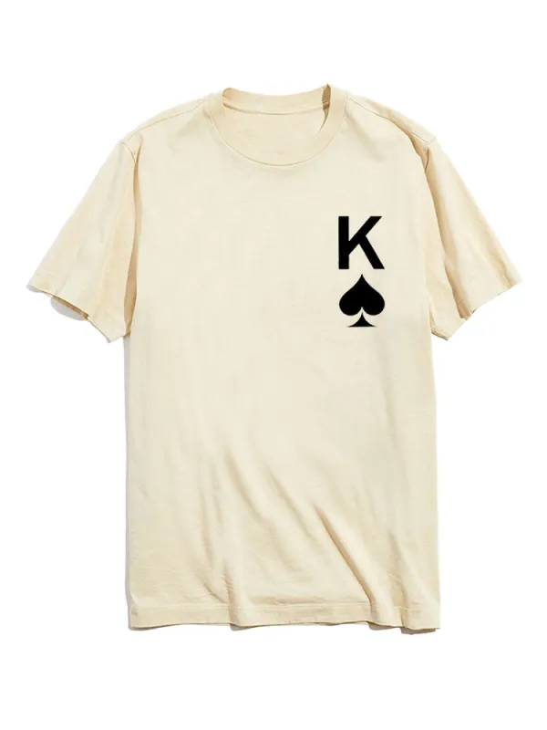 Poker Spades Graphic Crew Neck T-Shirts sold by Hoooyi
