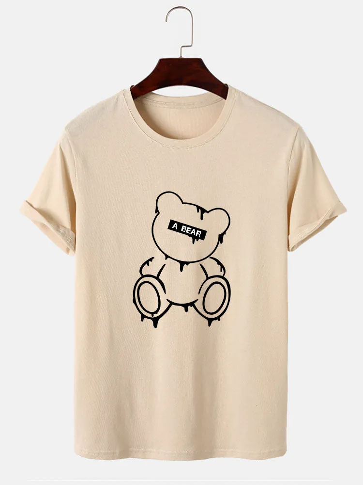 Melting Bear Print T-Shirt sold by Hoooyi product image thumbnail 3