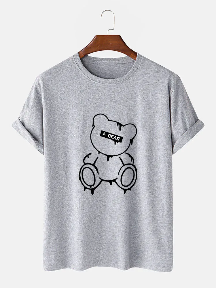 Melting Bear Print T-Shirt sold by Hoooyi product image thumbnail 4