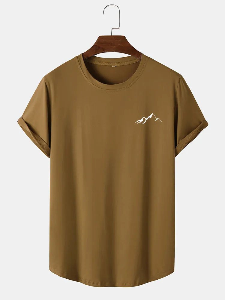 Mountain Graphic Print Arc Hem T-Shirt sold by Hoooyi product image thumbnail 4