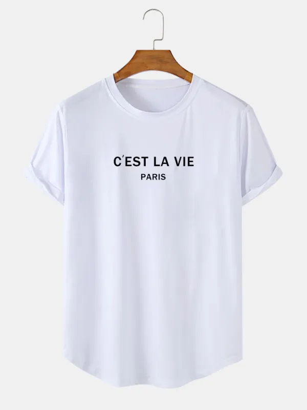 Paris Print Arc Hem T-Shirt sold by Hoooyi