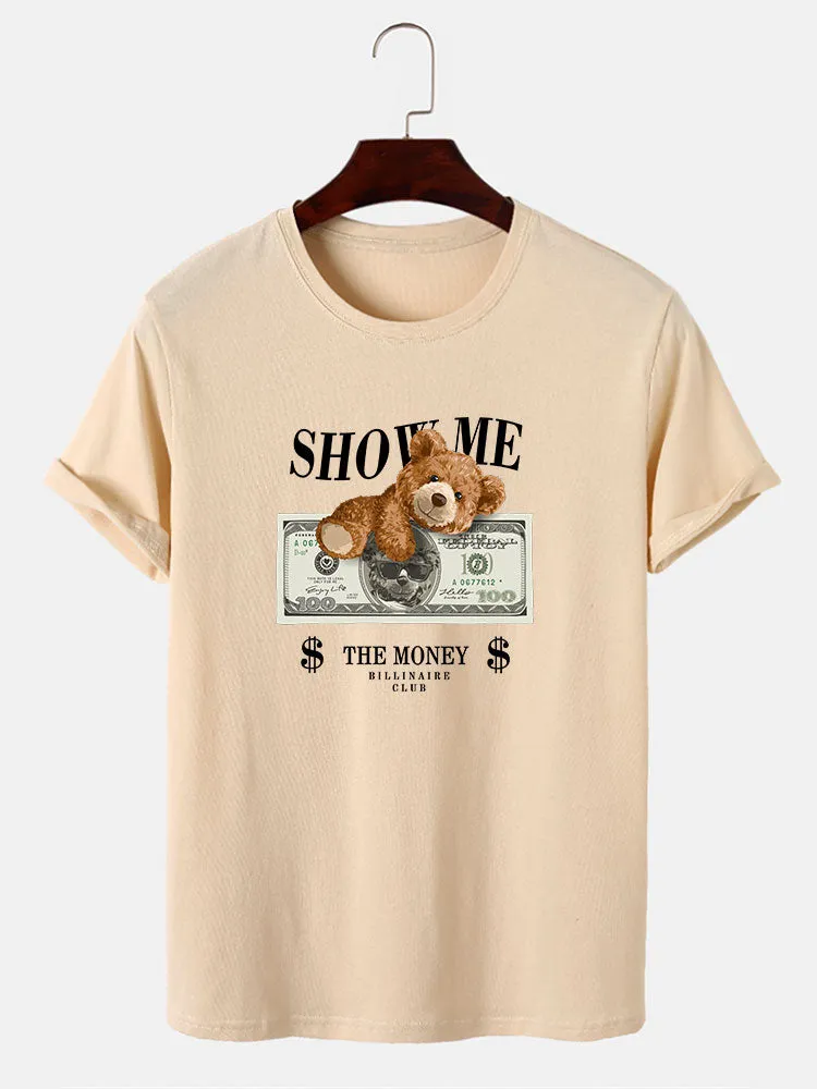 Money Bear Print T-Shirt sold by Hoooyi product image thumbnail 5