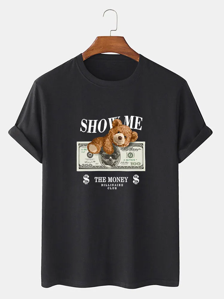 Money Bear Print T-Shirt sold by Hoooyi product image thumbnail 2