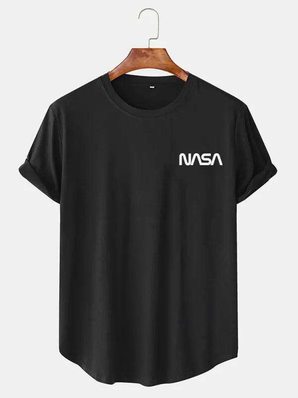 Nasa Print Arc Hem T-Shirt sold by Hoooyi