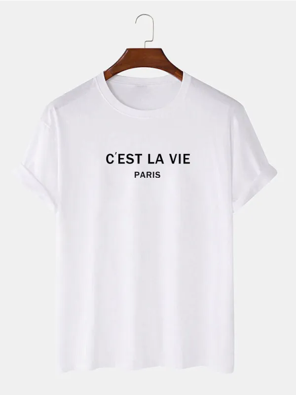 Paris Letter Print T-Shirt sold by Hoooyi