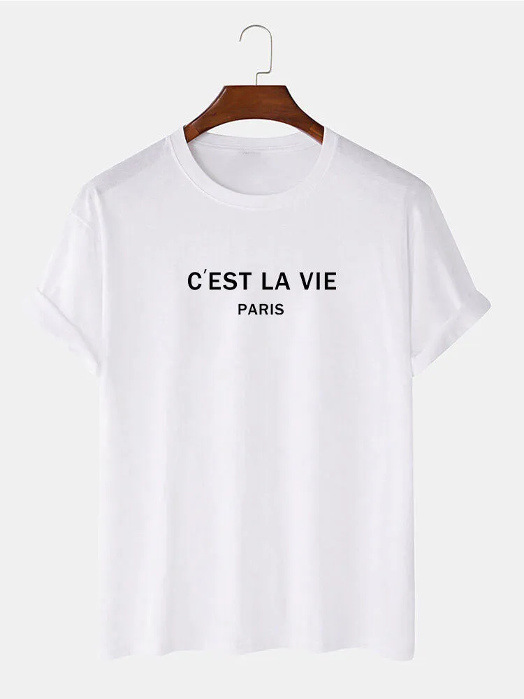 Paris Letter Print T-Shirt sold by Hoooyi