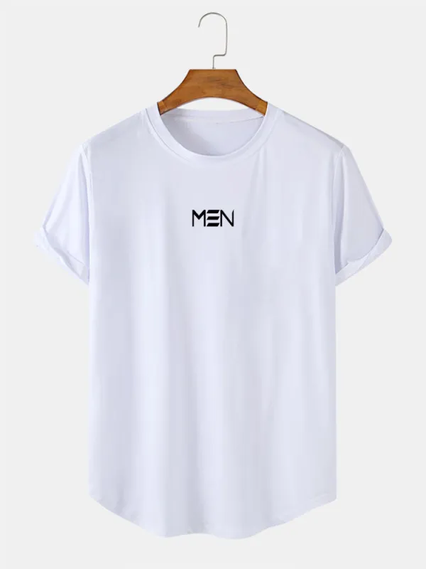 Men Letter Print T-Shirt sold by Hoooyi