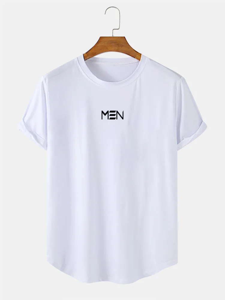 Men Letter Print T-Shirt sold by Hoooyi